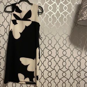 Black and white butterfly dress